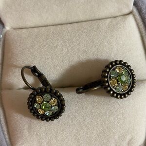 Lia Sophia Yellow and Green Crystal Earrings